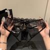 Lady Summer New Style Pure Desire Sexy Lace Bell Hollow Open Crotch Free Take Off Triangle Briefs