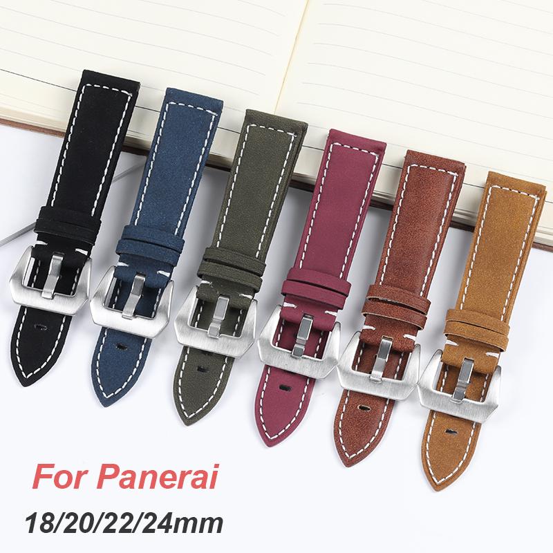 Cowhide Watchband Vintage Bracelet Matte Watch Strap for Women Men Black Blue Brown 18mm 20mm 22mm 24mm Wrist Band Universal