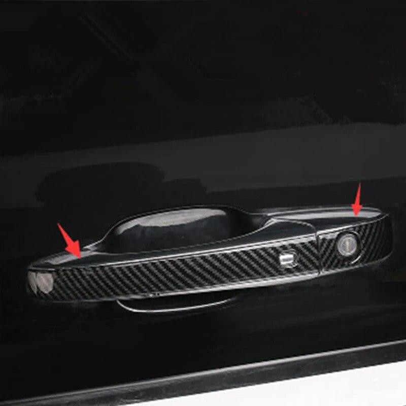 8PCS Carbon Fiber Side Door Handl Cover Trim For Jeep Grand Cherokee 2014 2015 2016 2017 2018