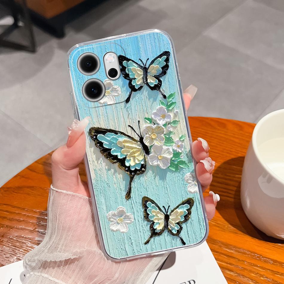 For Oppo Reno 14F 5G Phone Case Leisure Style Patterns Soft Silicone TPU Transparent Lightweight Cover For Oppo Reno14 F Capa