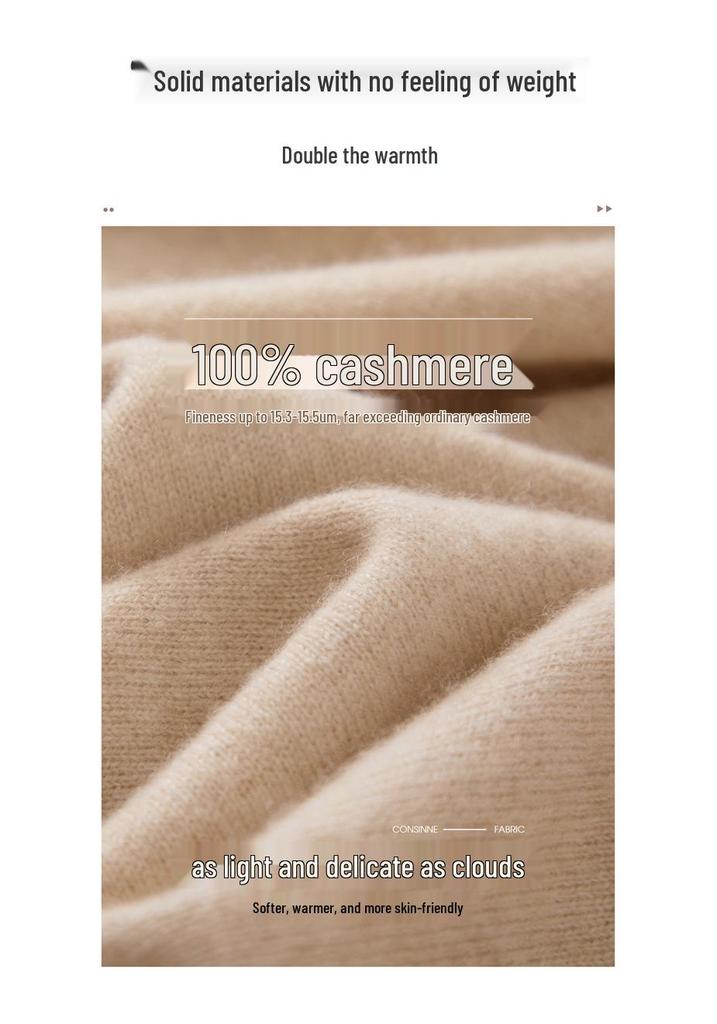 Women's 100% Pure Cashmere Hooded Sweatshirt - Autumn/Winter Long Sleeve Pullover Sweater.