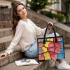 Color Crack Print Tote Bag Large Capacity Daily Casual Women Shoulder Handbag