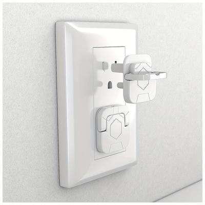 10pcs Safety Anti Electric Shock Safety Socket Cover, Safety Power Socket Protection Cover, Square With Hidden Handle