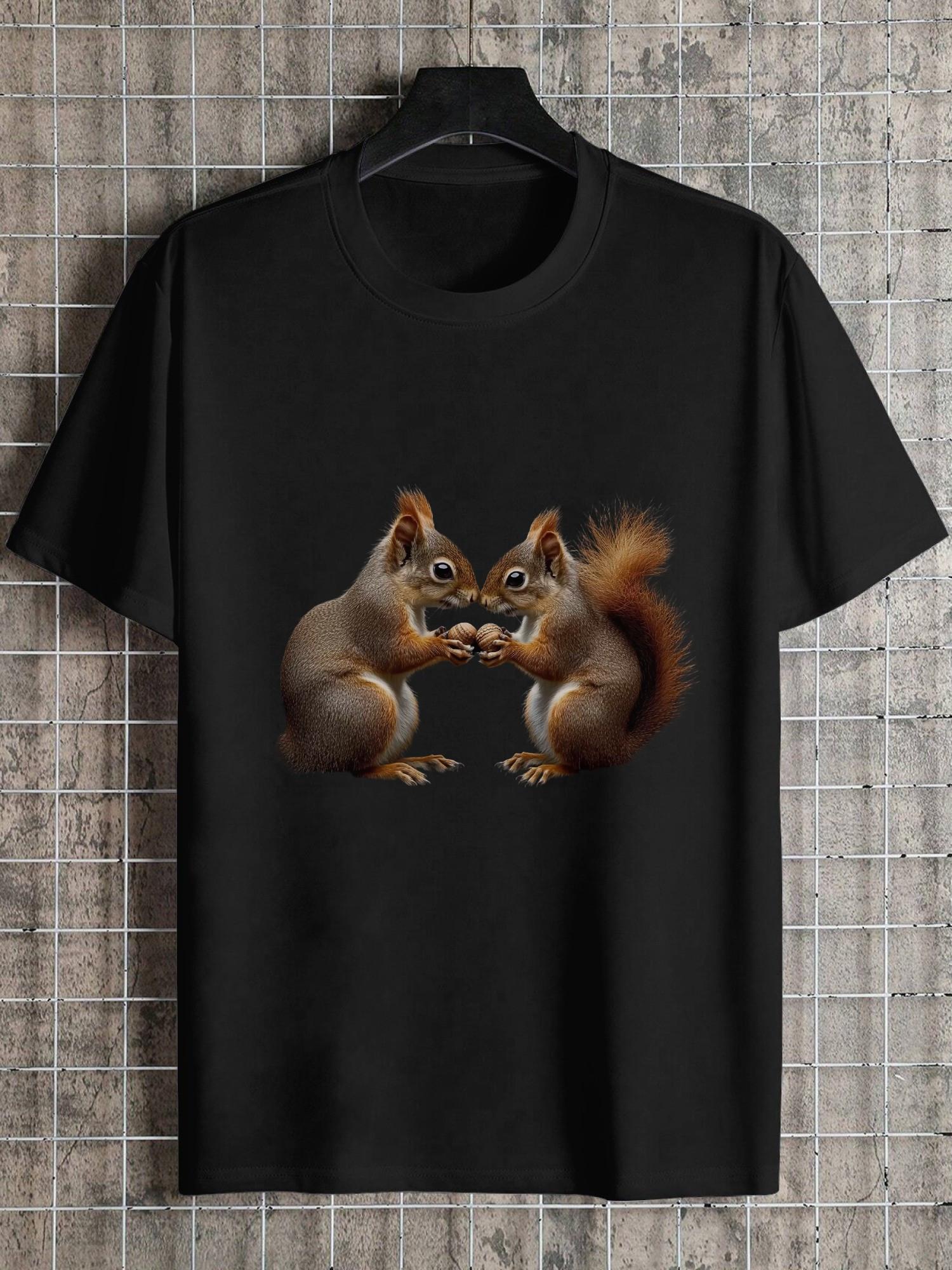 1pc squirrel graphic detailed T-shirt XXXXL
