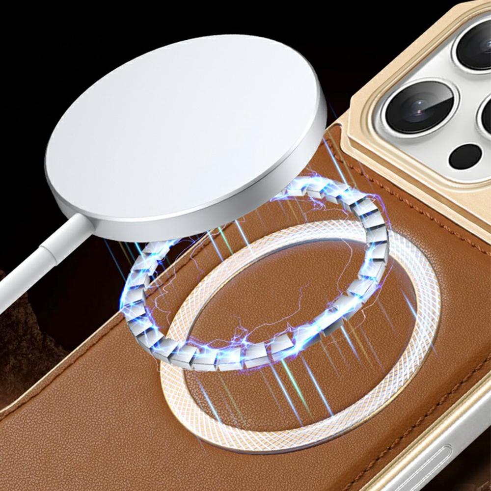 For iPhone 16 Pro Aromatherapy Case Compatible with MagSafe Borderless Heat Dissipation Leather+PC Phone Cover