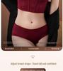 Red Push-Up Bra Set: Six-Button Adjustable, Anti-Side-Boob, No Underwire, Small Bust Enhancement