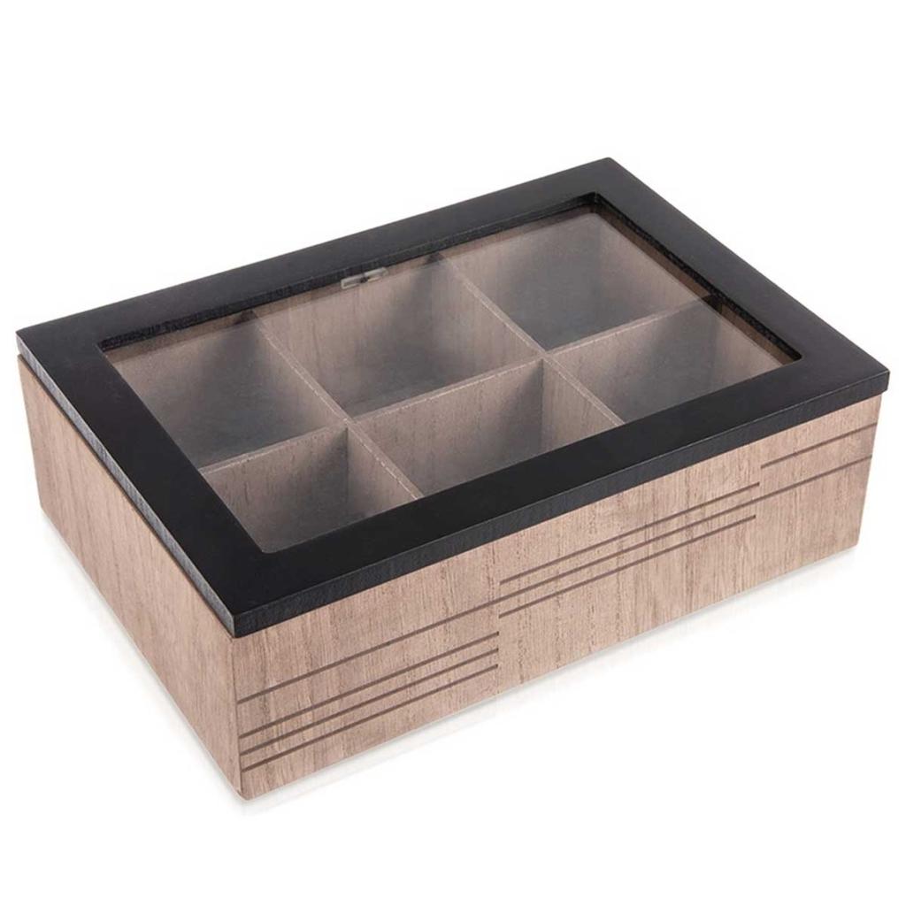 WOODEN TEA BOX CONTAINER FOR TEA BAGS 154072