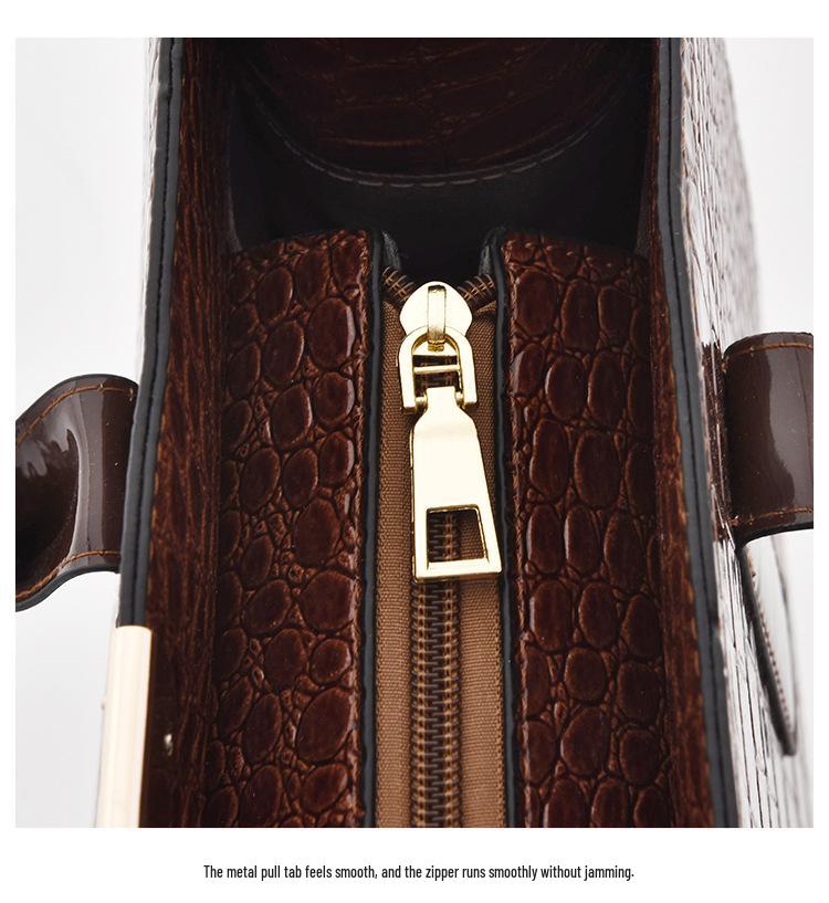 Women's European & American Style Crocodile Handbag: Large Capacity Shoulder & Crossbody Bag