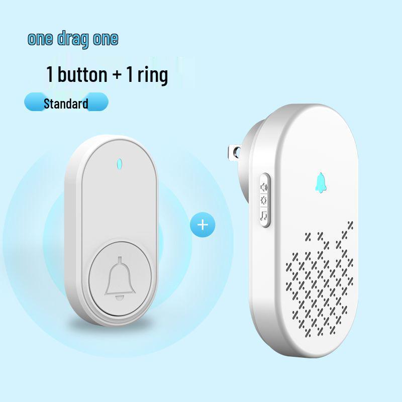 Wireless Home Doorbell with Long Range, Smart Remote Control, Plug-free, Volume Adjustable, One-to-Two, Senior Call Button