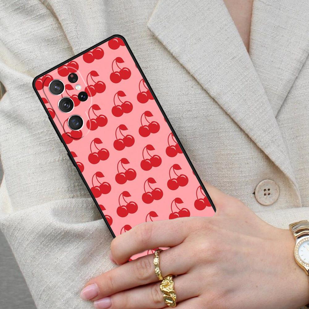 Red Cherry Summer Fruit Cell Phone Case for Samsung Galaxy S26 Ultra S25 S24 S23 S22 S21 S20 Note10 Cover