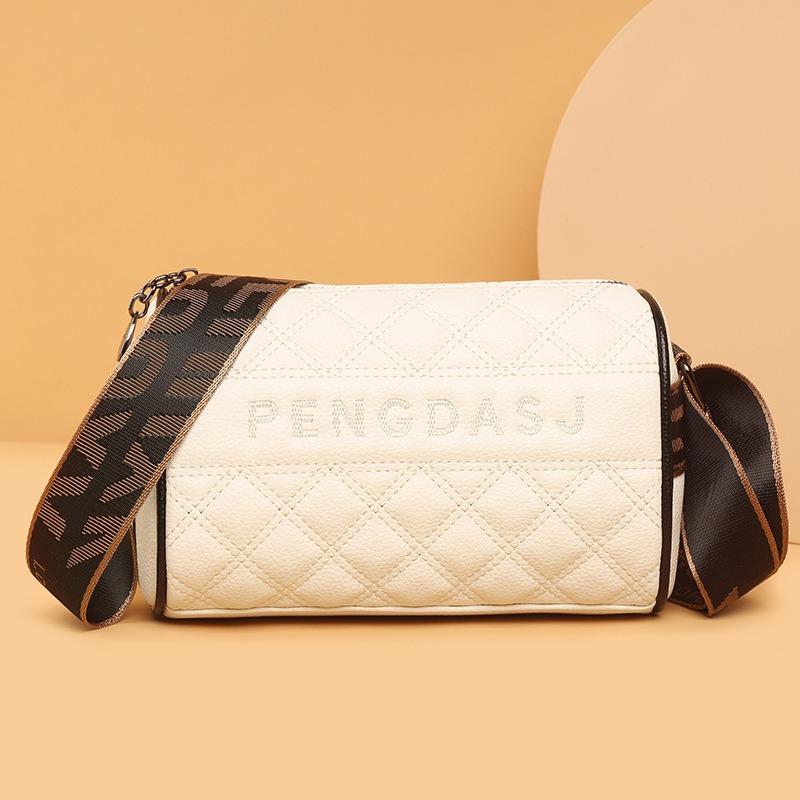 Embroidery Thread Rhombus New Trendy Fashion Shoulder Bag Messenger Bag High-end Large-capacity Pillow Bag