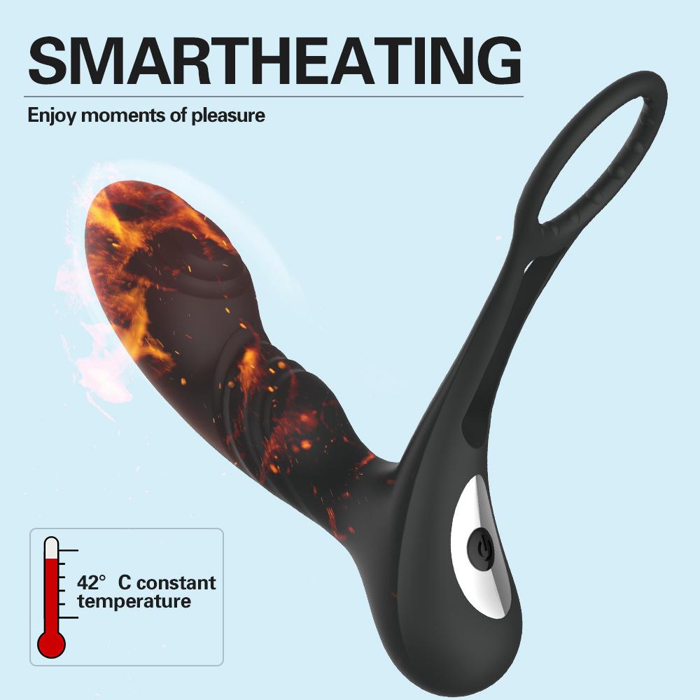 Double Ring Warming Prostate 10 Frequency Rear Court Massager for