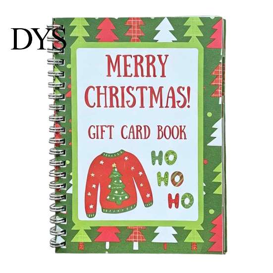 Creative Gift Card Organizer Christmas Book, 10-Page Holiday Holder with Write-On Office Exchange Supplies Notes, Festive Paper Booklet for