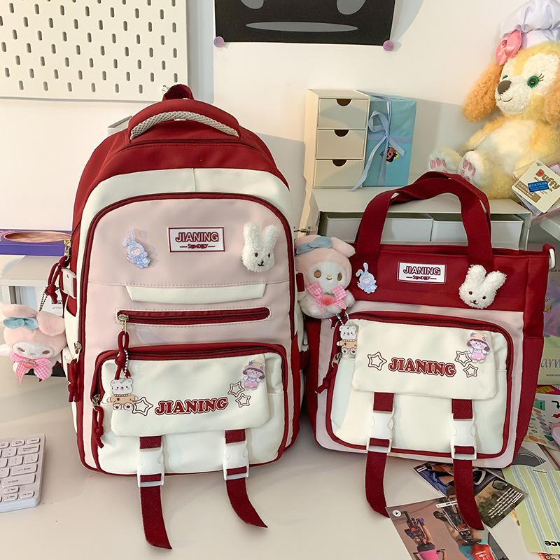 School bag Children's elementary school students Girls Junior high school students High school two-piece set Backpack