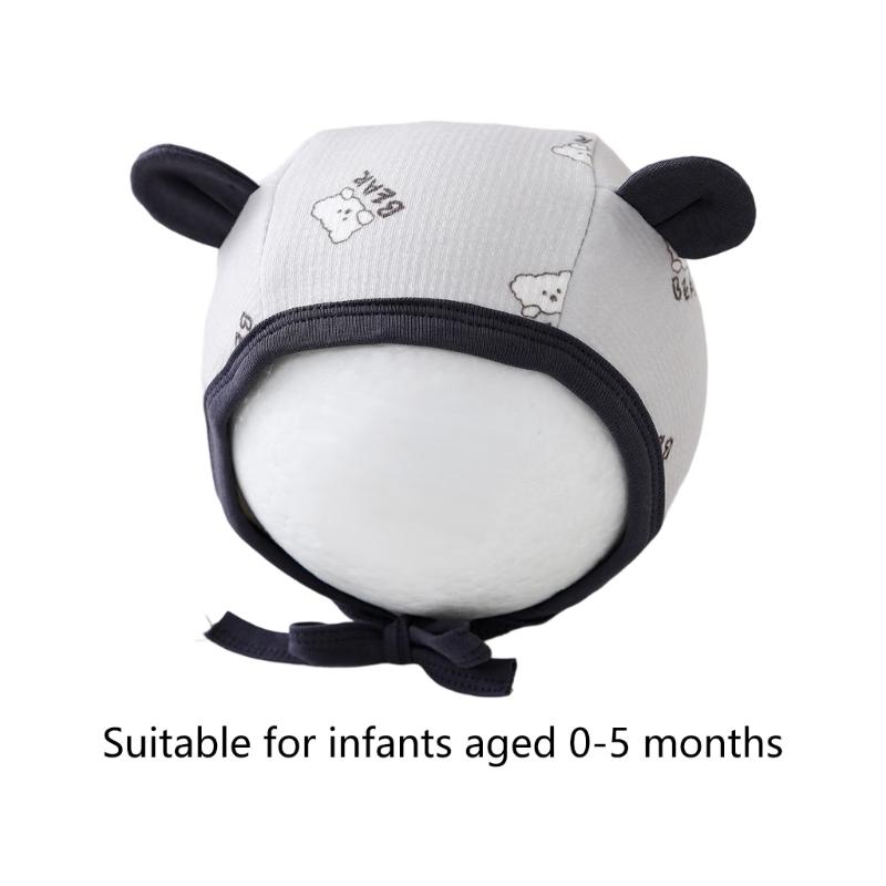 Breathable Infant Fetal Cap Breathable Cotton Polyester Bonnet For Newborns 0-5 Months Ear Covering Design
