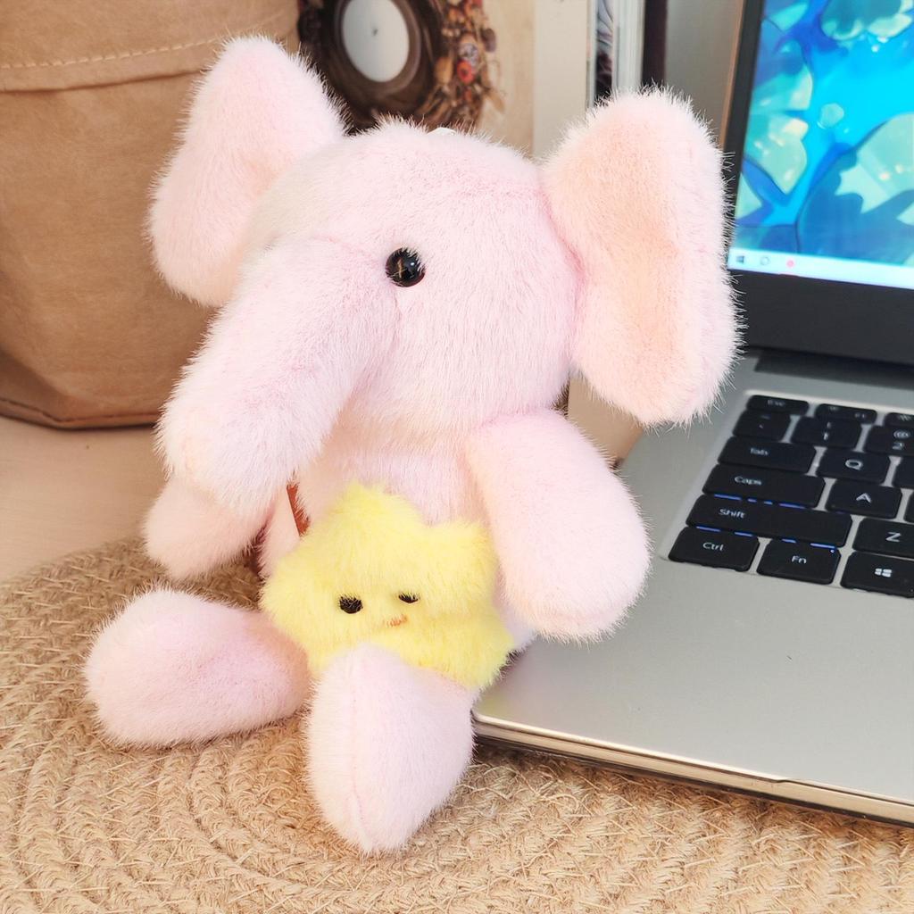 Cartoon Cute Star Elephant Plush Hanging Ornament - Small Doll for Wedding Toss