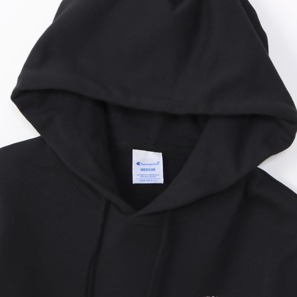 Parka z długim rękawem BAWEŁNA USA Nadruk z logo Graficzny Bluza z kapturem Podstawowa Czarna L [Champion] CW-Y105 Damska