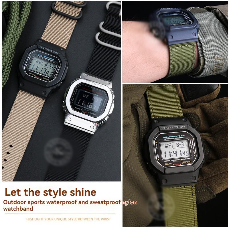 16mm Nylon Canvas Strap for Casio G-ShOCK GW6900/DW5600/GW-B5600/GM-5600/GA110/GA 2100 Outdoor Sports Watch Band Replacement