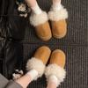 Fashion Platform Thickened Plush Enhanced Khmer Slippers for Women Winter Outside Wear Comfortable New Style