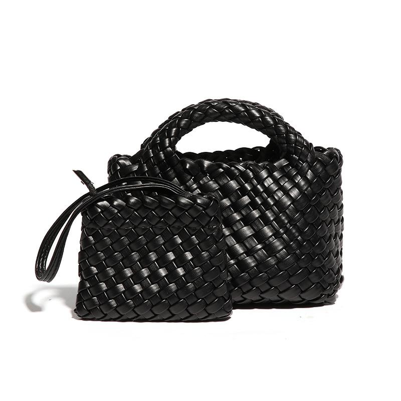 Fashionable Versatile Hand-held Woven Women's Bag, Casual Vegetable Basket, Crossbody Bag, Hand-held Mother and Child Bag