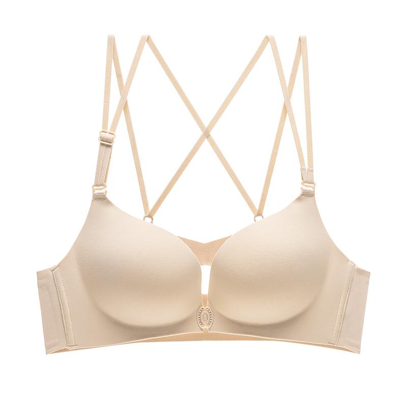 Liquid foundation underwear women's front buckle gathers small breasts to show large breasts, summer seamless invisible women's sexy back bra cover