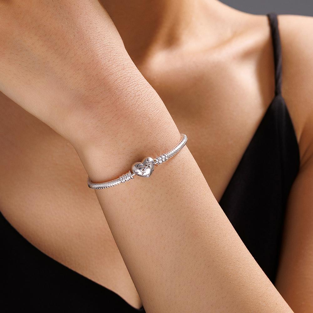 925 Silver Love Bracelet DIY Beading Jewelry Original Charm Gift For Women Lovers Holiday Present