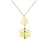 Lotus Strass Yoga Anhänger Halskette - Edelstahl Damenschmuck