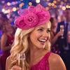 Fasce in Rete alla Moda Cappellini Fascinator Fiore Piuma Elegante Caduta Capelli Cappello Fascinator Copricapo Donna Trucco Ballo