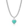 Heart-Shaped Enamel Cross Chain Necklace with Peach Heart Beads for Women - Fashionable Classic Style