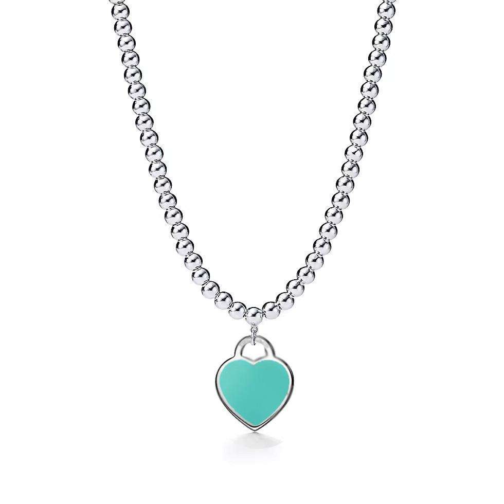 Heart-Shaped Enamel Cross Chain Necklace with Peach Heart Beads for Women - Fashionable Classic Style
