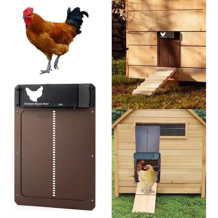 Porte de poulailler Automatique Sensible à la lumière Porte de Maison de Poulet Automatique Poulet Animaux Compagnie Porte de Chien