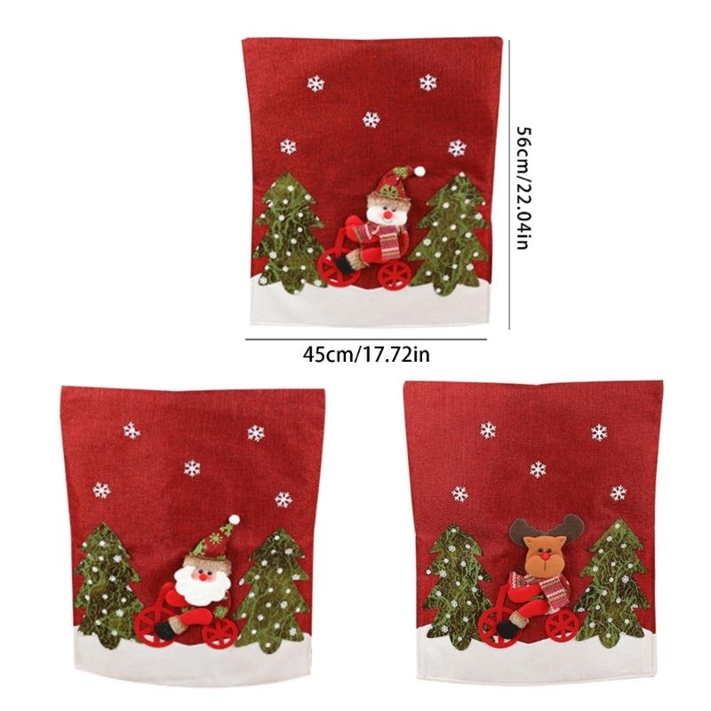 Roter Weihnachtsmann Schneemann Rentier Hut Stuhlbezug Weiche Filze Überwurf für Weihnachtsfeiertage Esszimmerdekoration