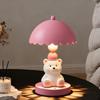 Cute Pink Bear Table Lamp Decorative Figurine for Bedroom Nightstand Kids Room Nursery and Living Room Home Lighting Decor
