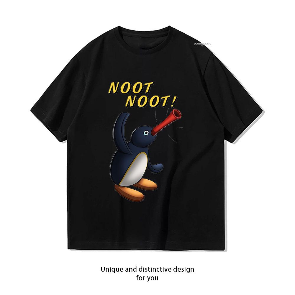Penguin Noot Noot Cartoon Shirt Summer Woman Man Casual Breathable Printed Tshirt Fashion Oneck S3XL Tops