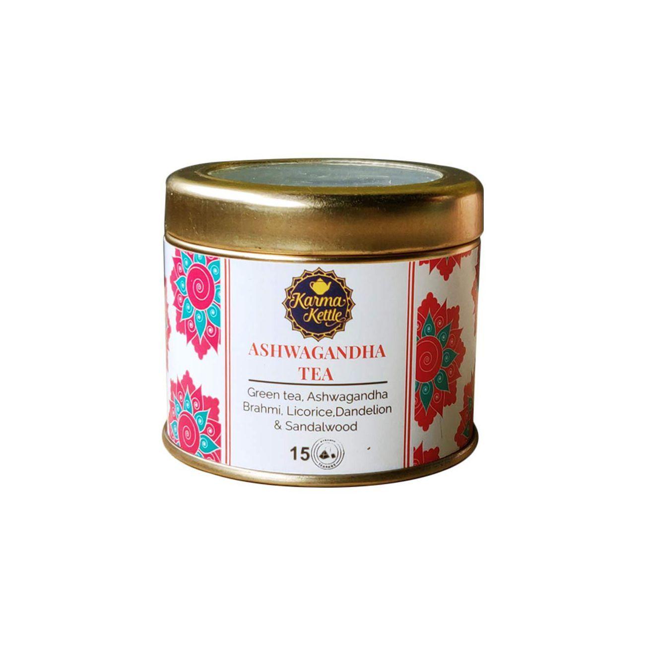 

Зеленый чай с Ашвагандой (15 пак), Ashwagandha Tea, Karma Kettle