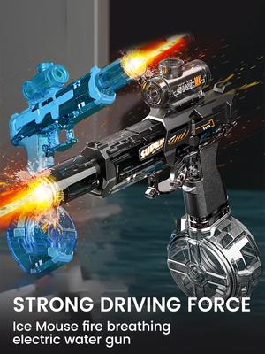 Electric Water Gun Pulse Water Gun Self-integrated Automatic Water-Absorbing Large-Capacity Lighting Children's Water Gun Toys