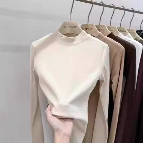 Women's Fleece-Lined High Neck Base Layer Top, Slim Fit, Autumn/Winter 2023