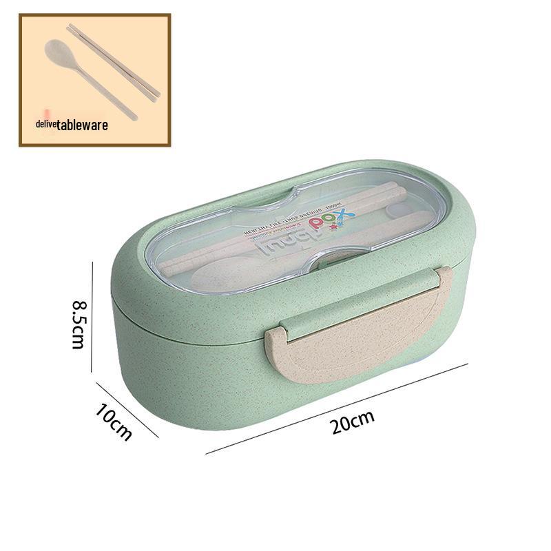 Portable Wheat Straw Bento Box: Insulated, Multi-Compartment, Japanese-Style, Microwave Safe for Office Workers & Students
