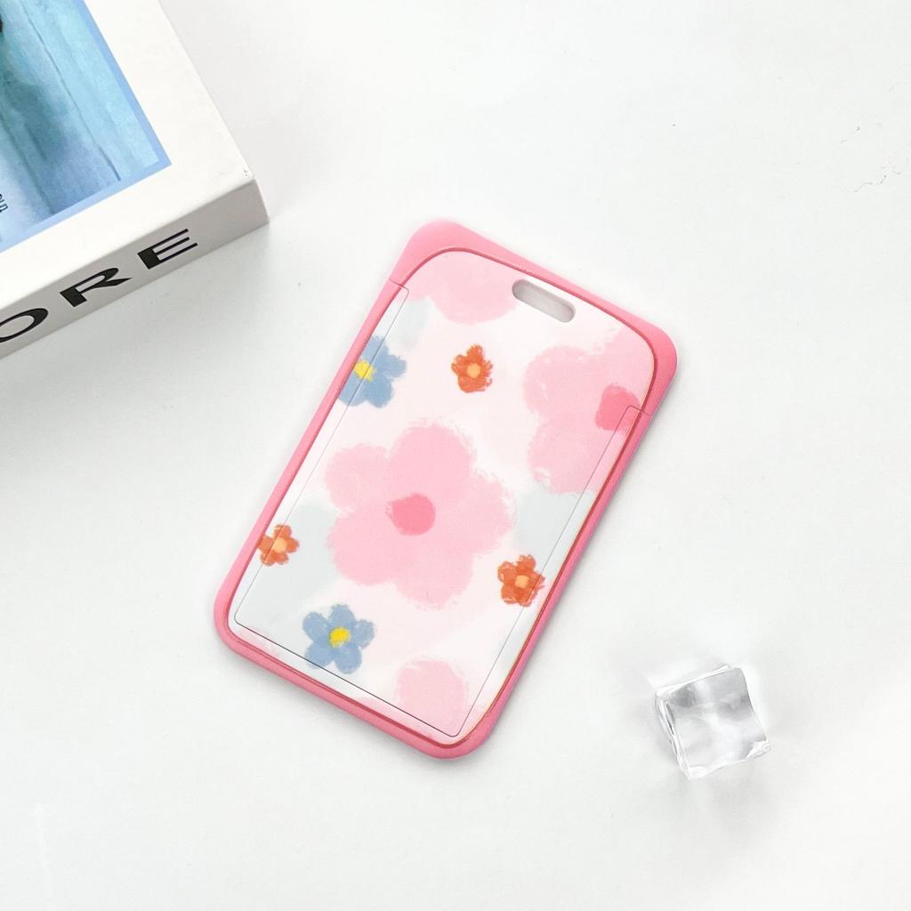 Ins Student Id Card Holder with Lanyard Slide Cover Transparent ABS School Card Cover Game Cards IC Card Protective Cover