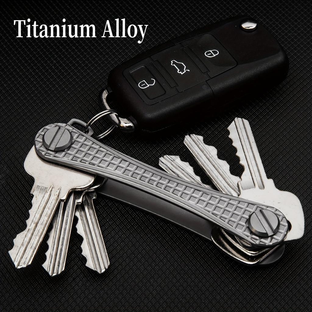 1pc Titanium Alloy Multi-Key Organizer, Portable Outdoor EDC Tool with 360° Rotating Keychain,Secure Key Storage for Home, Office, Travel, Camping