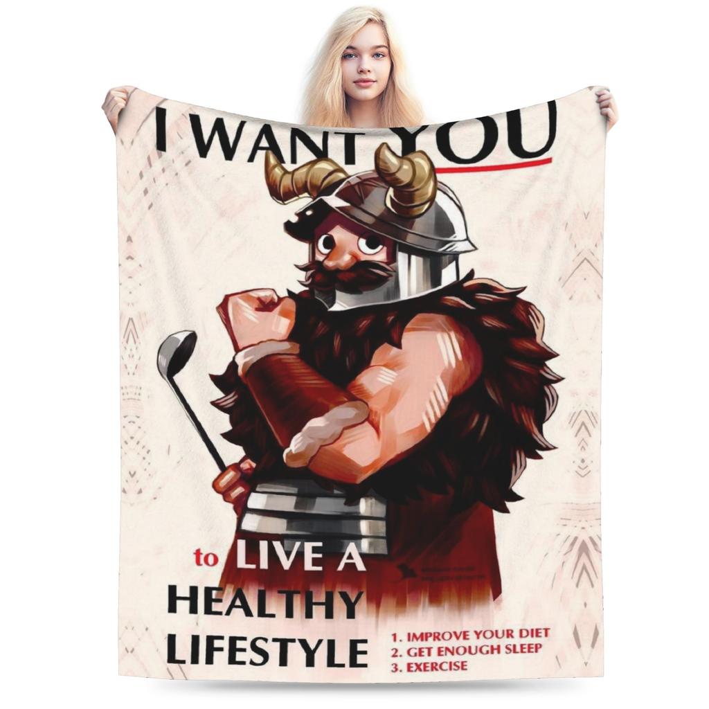Super Soft Deliciousd in Dungeons Marcille and Senshi Throw Blanket Premium Flannel Bed Blanket Cozy Fluffy Blankets All Season