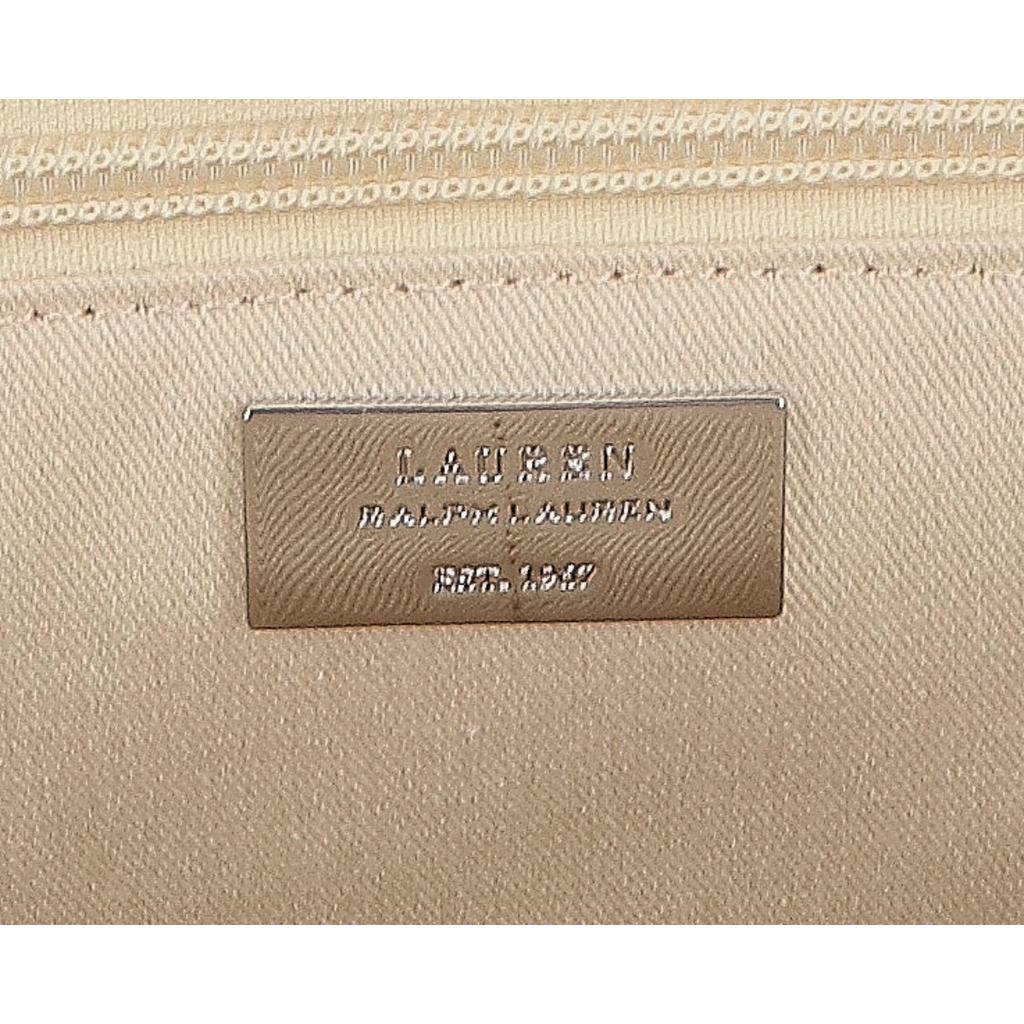 Lauren Ralph Lauren [Excellent Condition] Canvas X Leather Medium Tyler 2-Way Shoulder Bag Tote Bag White / brownUsed