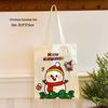 Large Capacity Cartoon Santa Canvas Shoulder Bag - Christmas Gift for Students