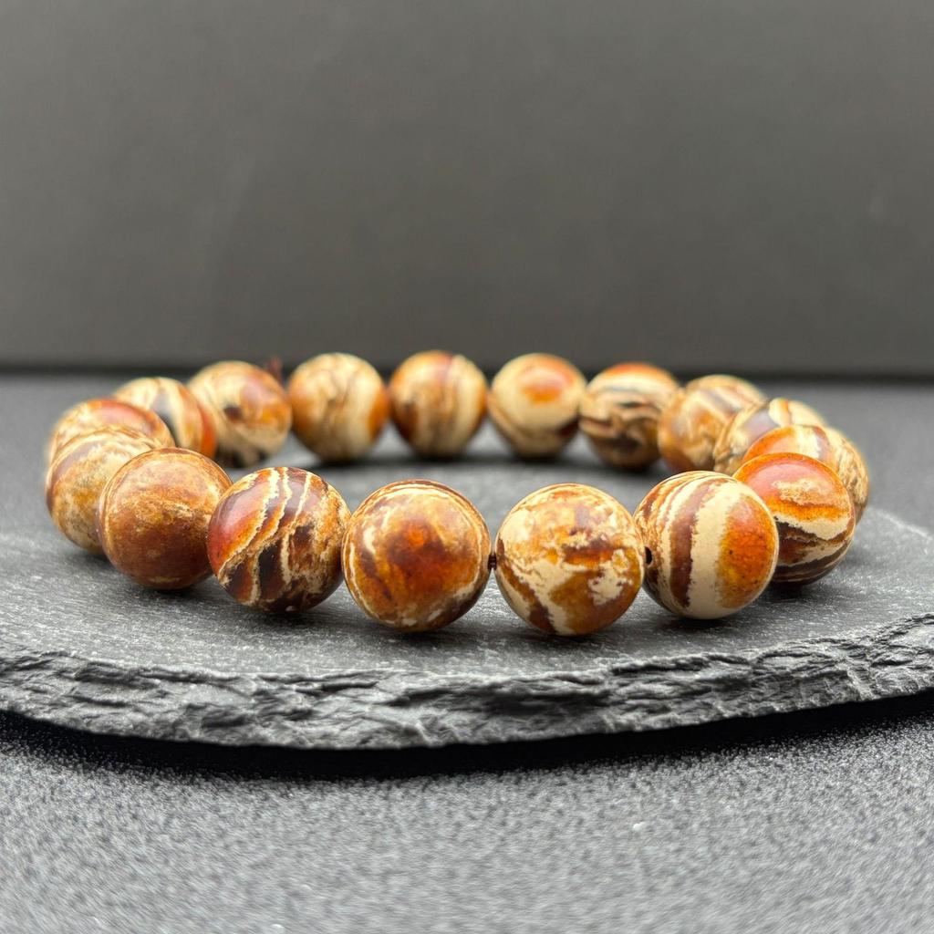 Qi Zhu Natural Burmese Amber Fossil Wenwan Prayer Beads - Round Buddhist Beads