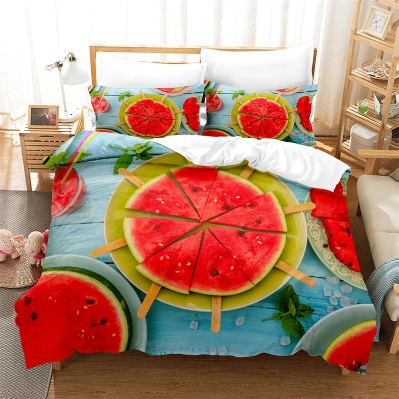 Fruit Duvet Cover Set Queen Size Quilt Covers Double Bed 220x240 3D Single Thin Bedding Set 2PCS 3PCS Pillowcase Full Twin King