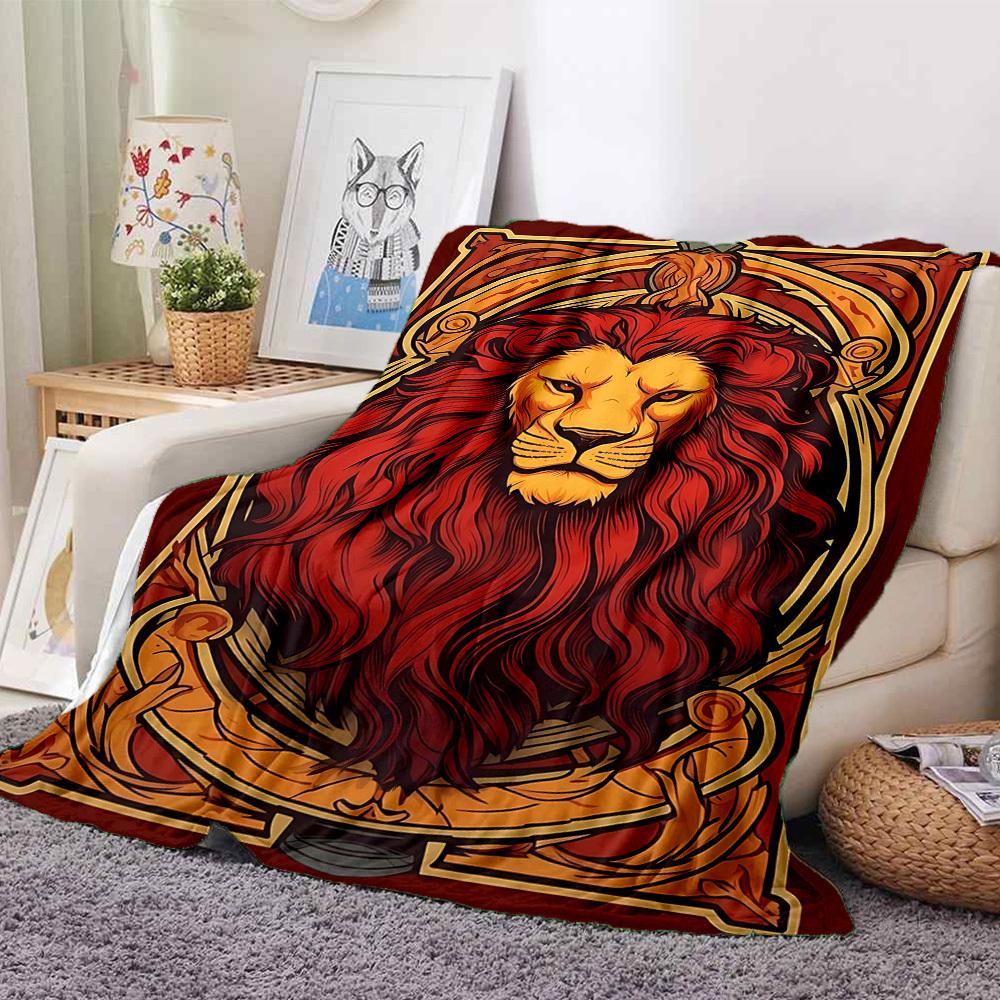1PC Lion Art Blanket Soft Warm All Season Throw for Sofa, Bed, Car, Office Vibrant Colorful Design, Durable & Cozy Gift