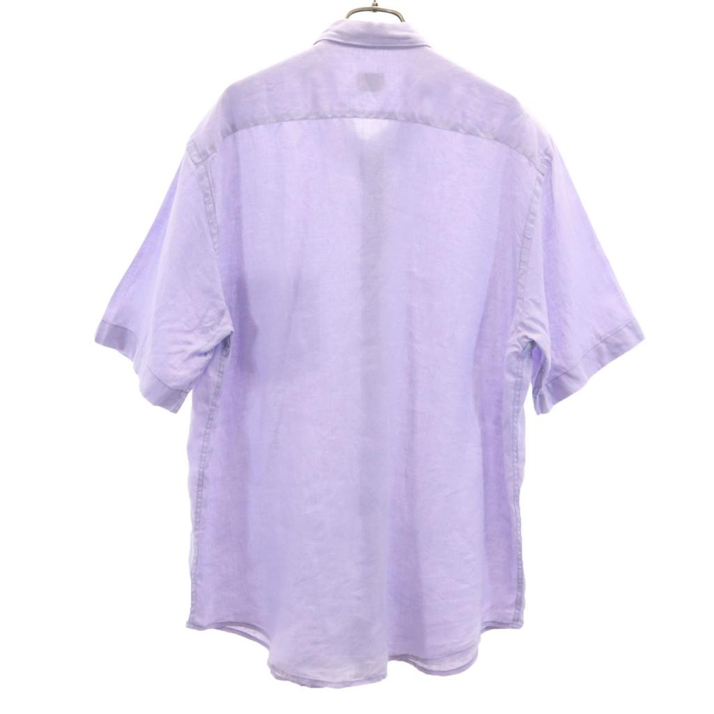 Armani Collezioni Linen Short Sleeve Shirt XL Blue Men's Used