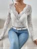 2024 Autumn/Winter Floral Lace Fan-Shaped Blouse for Women