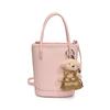 Wholesale New Products Niche Simple Solid Color Lychee Pattern Texture Hand Carry Bucket Bag Versatile Foreign Style Commuting Messenger Women's Bag