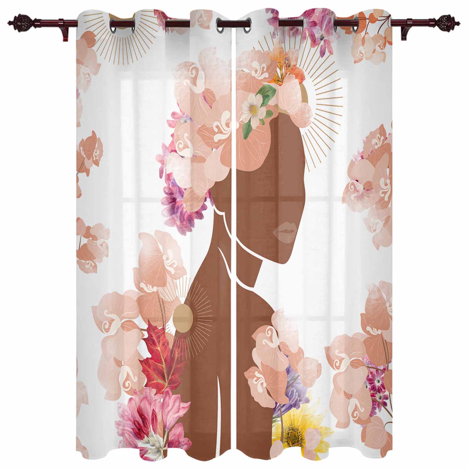 Женщина Волосы Всплеск Чернила Искусство Окна Шторы Гостиная Спальня Оконные Обстановки — фото 14